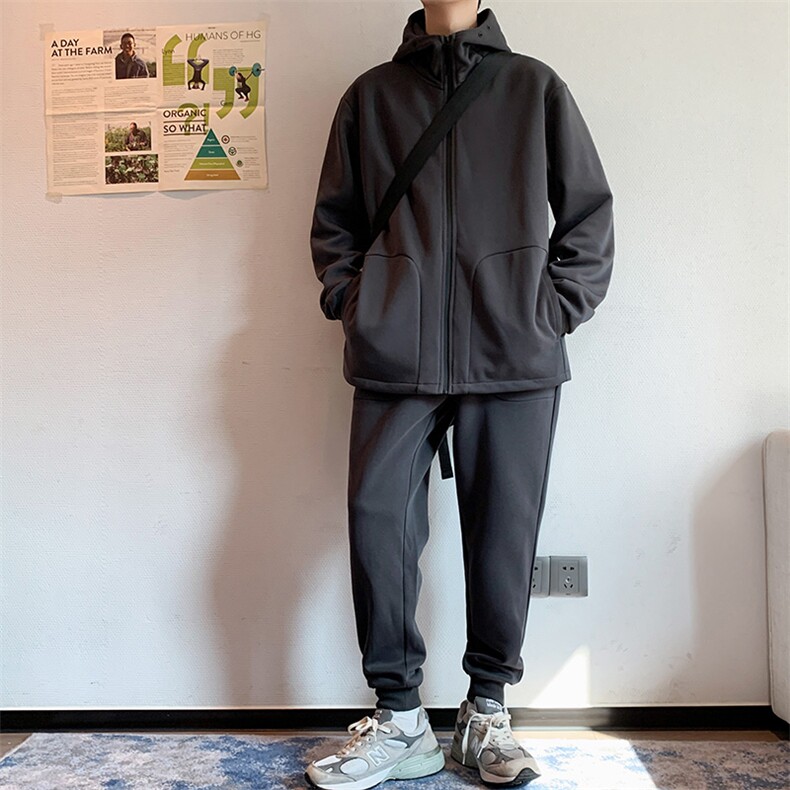 2026秋季休闲运动开衫卫衣套装两件套A433P100控148,男装休闲套装,电商A309