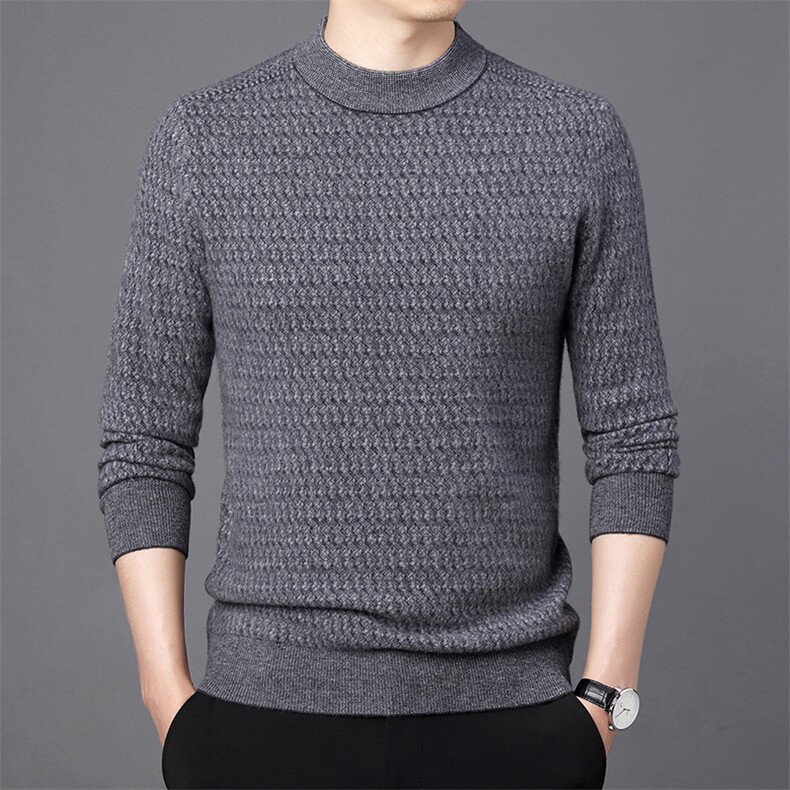 CM61085钱塘2020-2冬季厚款半高领商务休闲中年男士羊毛衫P152,男装针织衫/毛衣,钱塘207-2