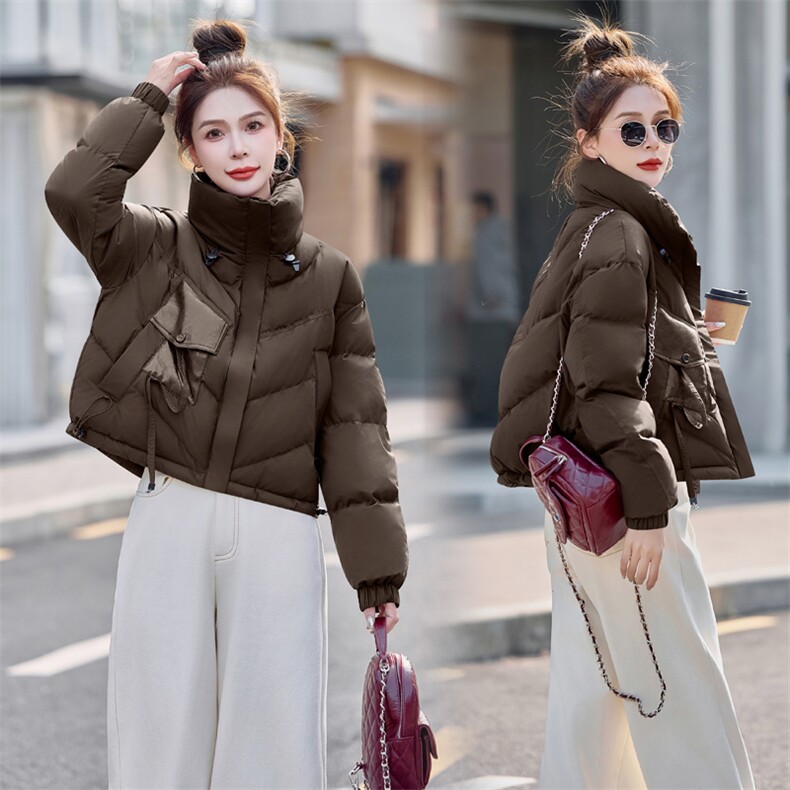美拉德羽绒服女短款2025冬季新款超好看小个子白鸭绒外套滑雪服潮，女装羽绒服，意芙