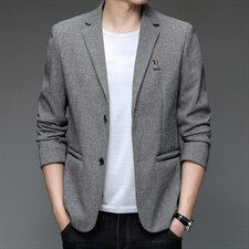 2023春季新款中年男士简约休闲纯色长袖西服上衣外套外套商务休闲,男装西服,电商B212（原钱塘6029）
