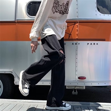 美式vibe高街裤子ins潮破洞牛仔裤男夏季宽松直筒阔腿裤CT056-P42，男装牛仔裤，星座1008