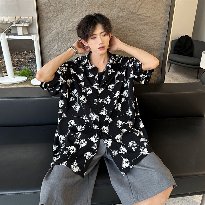 潮男玫瑰花衬衫  A071-T20-P38图片