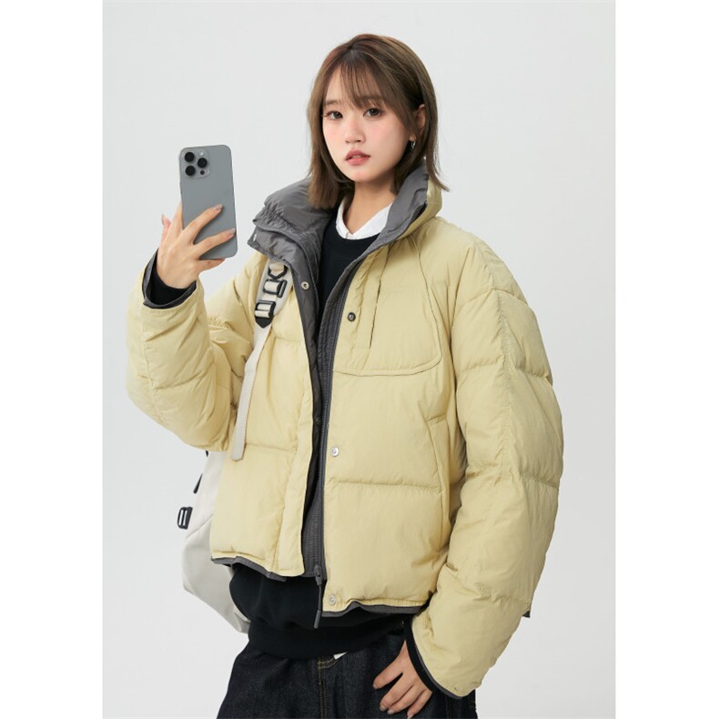 A337-Y002-P200 冬季立领撞色短款白鸭绒羽绒服 控315图片