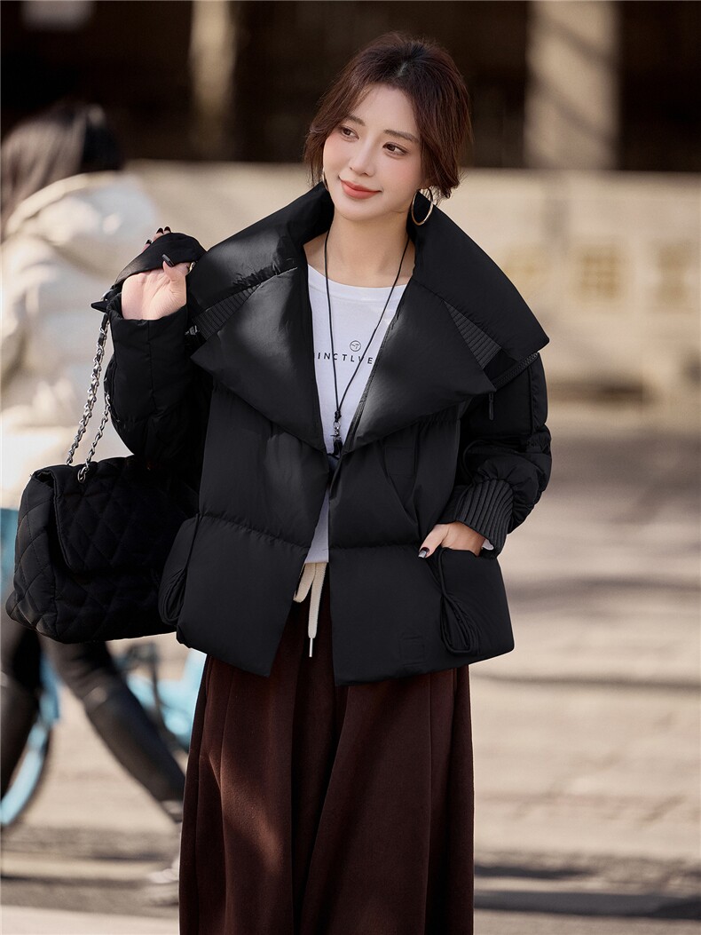 水衣源2319款短款大翻领加厚时尚羽绒服冬季保暖外套女,女装羽绒服,水衣源
