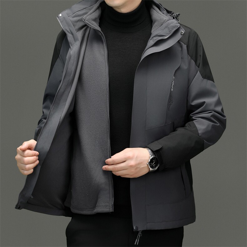 秋冬款男士户外冲锋衣保暖加绒软壳衣外套休闲运动服男装，男装夹克，钱塘6003（原4033）