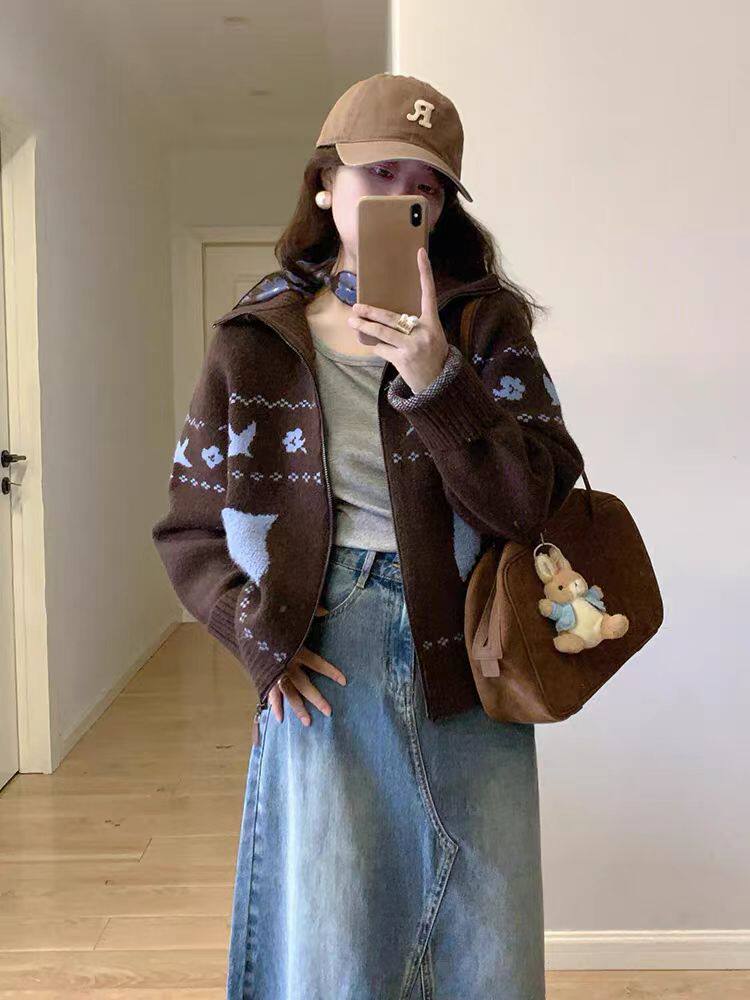 2025年秋季时尚百搭通勤简约休闲开衫，女装针织衫/毛衣，锦瑟羊绒