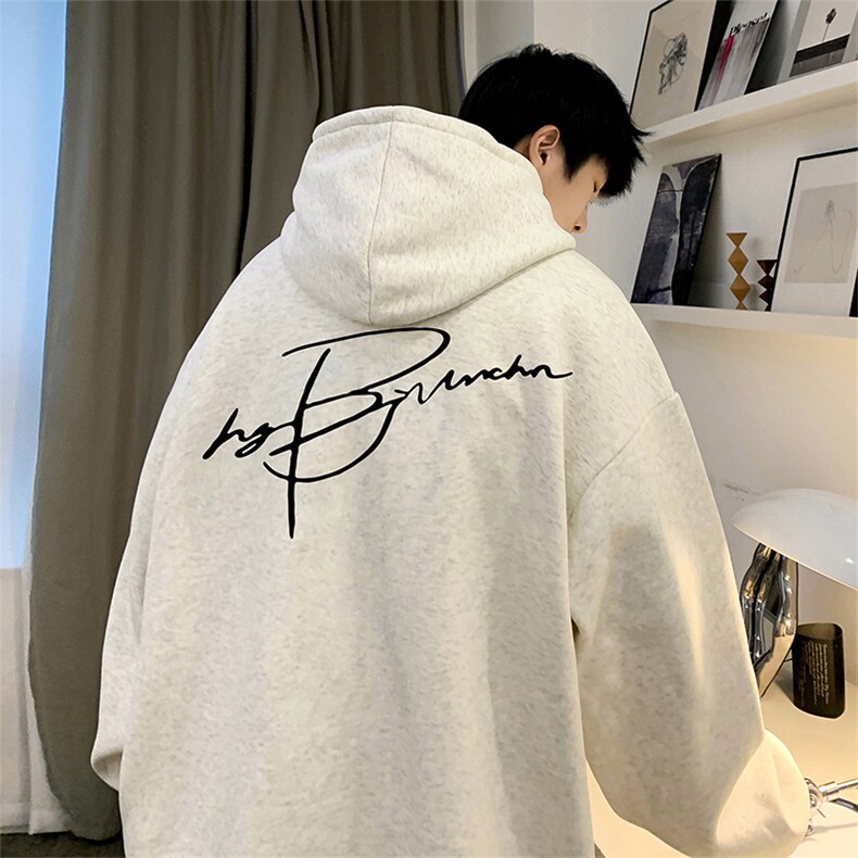 抖音得物供货可提供视频秋冬重磅美式宽松连帽卫衣DL1991,男装卫衣,电商A486