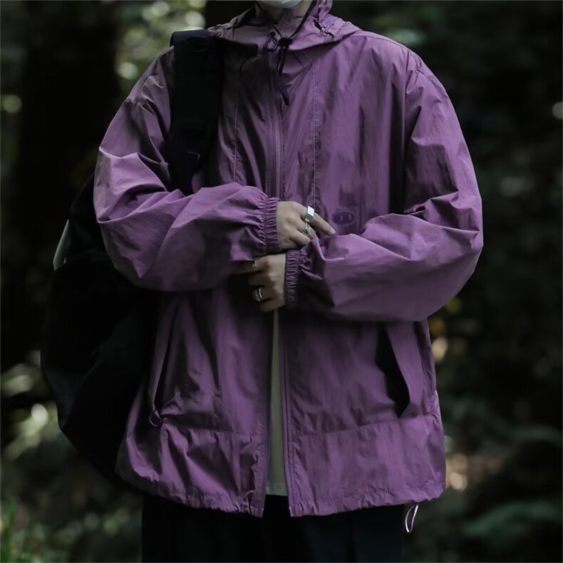 防晒衣男夏季薄山系户外机能连帽冲锋衣外套宽松防晒服F1070-p43,男装夹克,星座1008