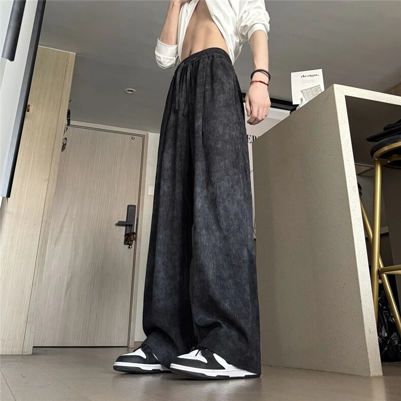 现货网图抖音品质夏季垂感扎染凉感休闲裤K2526P30,男装休闲裤,星座1904A