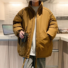现货冬季美式休闲加厚雪山外套夹克立领纯色三防户外工装棉服，男装夹克，电商A486