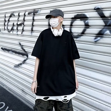 城市风貌ins五分袖新款T恤春夏季男休闲圆领麂皮绒短袖T恤ZT29P28，男装T恤，星座1116-2