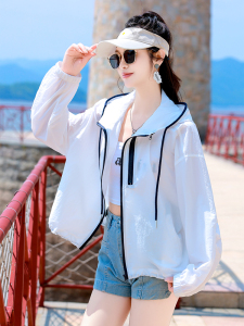 连帽防晒衣女夏2025新款时尚百搭宽松休闲轻薄透气防晒服开衫外套图片