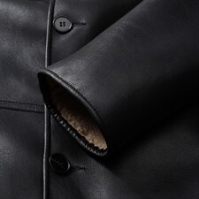MJ-888冬季海宁男式羊毛皮草男翻领仿皮毛一体修身颗粒绒风衣P306，男装风衣，电商B360