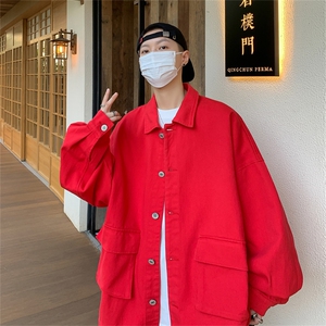JK6089/P68春装现货港风工装立体大口袋水洗夹克男女大码上衣图片