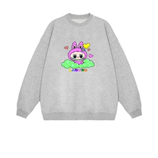 2025年秋季套头紫色拉布布时尚百搭通勤简约休闲，女装卫衣/绒衫，花可