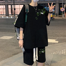 套装！华夫格套装短袖T恤短裤男TZ215-特P38，男装T恤，电商B367