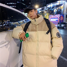 PU皮棉服冬季宽松港风棉衣立领冬装棉袄PM01-P115限158抖音控178，男装棉衣，电商B370
