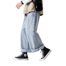 2023冬季加绒加厚牛仔裤男白墙大码拖地阔腿长裤N80211-P60，女装牛仔裤，电商A082