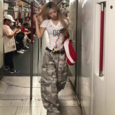 美式复古灰迷彩工装裤男女设计感宽松显瘦多口袋百搭阔腿休闲裤，男装工装外套，星座506A