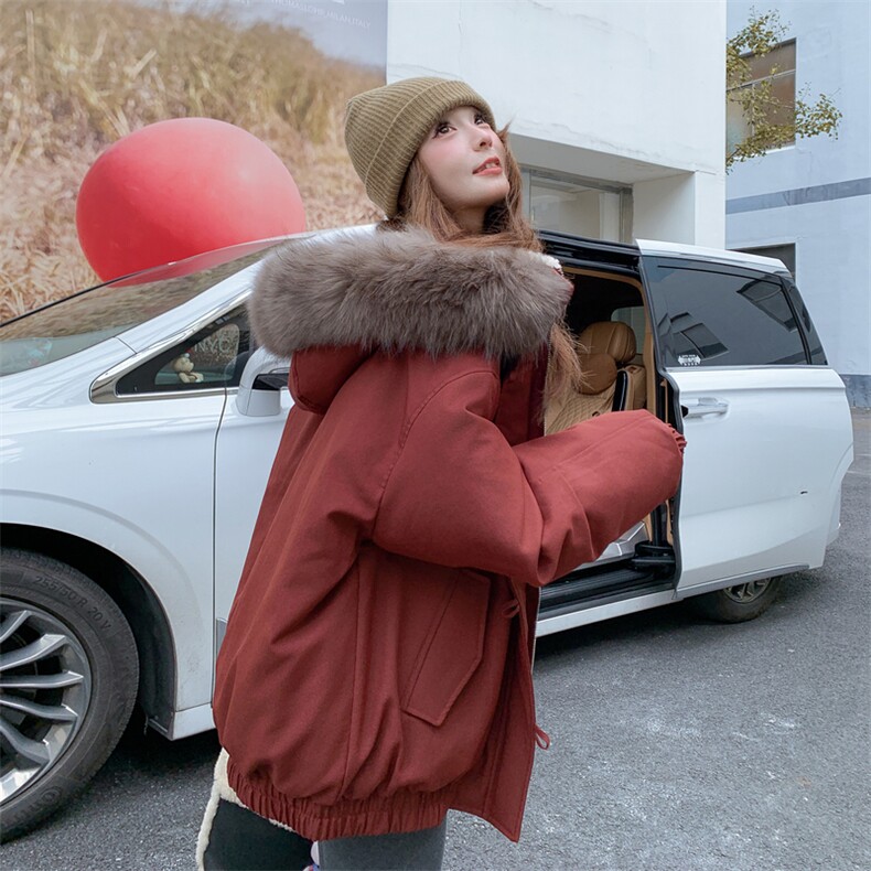 2025年冬季新款红色加厚羽绒服203-9538-365-K548，女装羽绒服，浪娴服饰