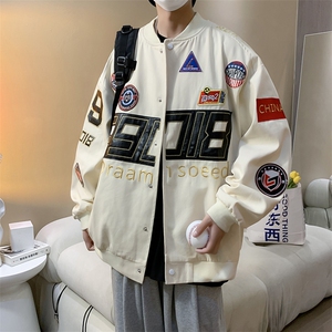 现货 2023美式赛车服夹克圆领外套设计感刺绣棒球服 W5164-P62图片