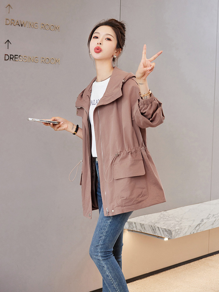 2025新款高级感时尚休闲中长款风衣外套女春秋短款宽松显瘦小个子,女装风衣,依万里