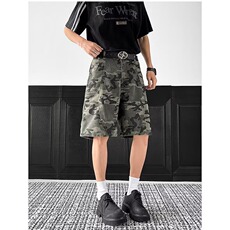 迷彩工装短裤男潮牌情侣高街伐木裤夏季痞帅休闲裤AA6065-P42，男装牛仔裤，星座208-5