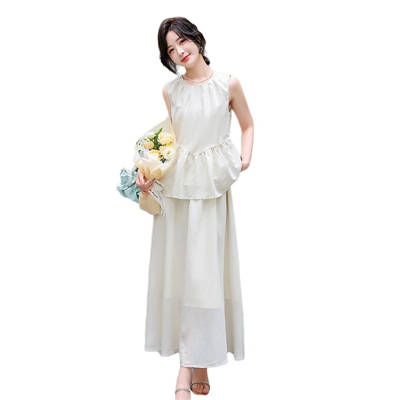 2024夏季新款高级感小衫连衣裙套装女减龄显瘦上衣半身裙子两件套,女装套装/套裙,流量+