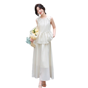 2024夏季新款高级感小衫连衣裙套装女减龄显瘦上衣半身裙子两件套图片