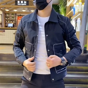 1506-1/JG10/P64加绒加厚冬季修身痞帅夹克上衣帅气棒球服图片