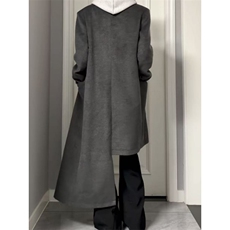 已下单~冬季深灰色小众设计感不对称长款毛呢大衣NZ2513批125，男装毛呢大衣，星座1411A-6