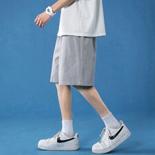 K208P20蓝底纯色夏装凉爽学生五分裤情侣加大码沙滩裤百搭潮流，男装休闲裤，电商A050