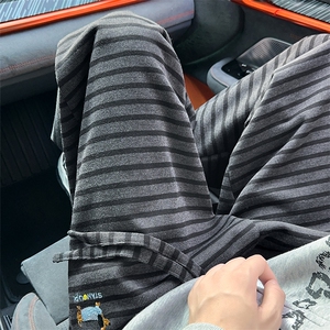 条纹宽松直筒裤时尚刺绣阔腿裤06 XZ211-1-K2558-P60 加绒65图片