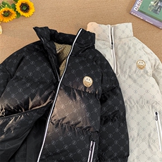 新款笑脸贴标字母加绒加厚保暖棉衣面包服A316-1-Y104P85控118，男装棉衣，星座906（原电商a316-1）