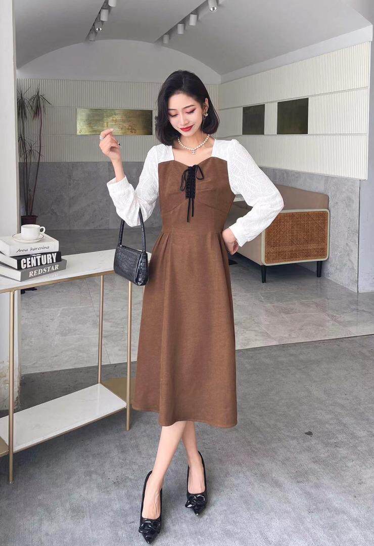 [现货]拼接连衣裙，两色、三个尺码，女装连衣裙，依柏璐(1F)