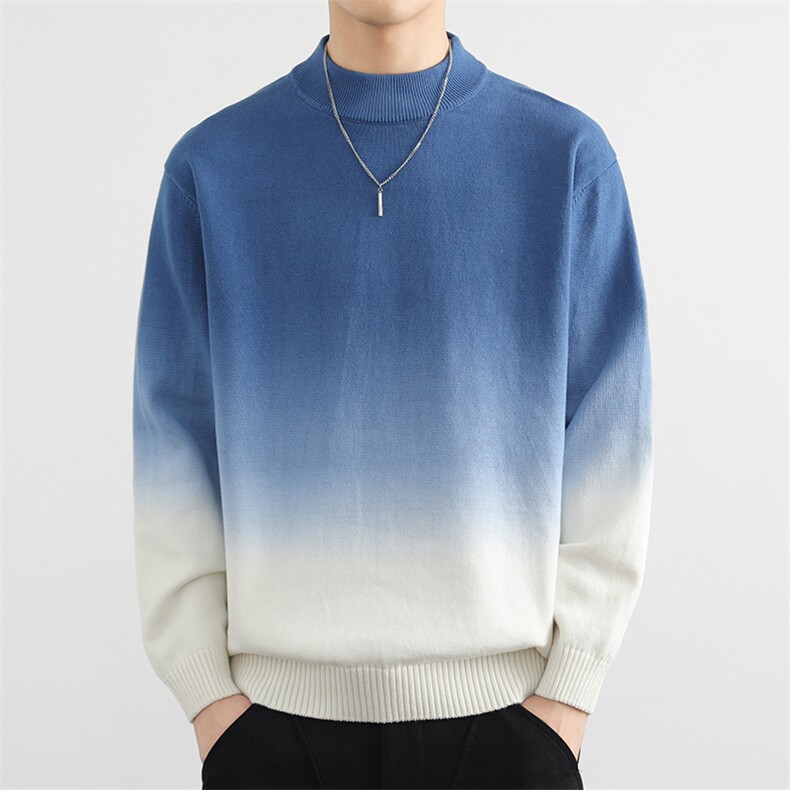 渐变色毛衣男士潮牌宽松内搭针织羊毛衫MY9677P70，男装针织衫/毛衣，星座914