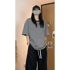 休闲慵懒风短袖T恤女圆领宽松松弛感百搭上衣T3696-特价P22，男装T恤，电商A007