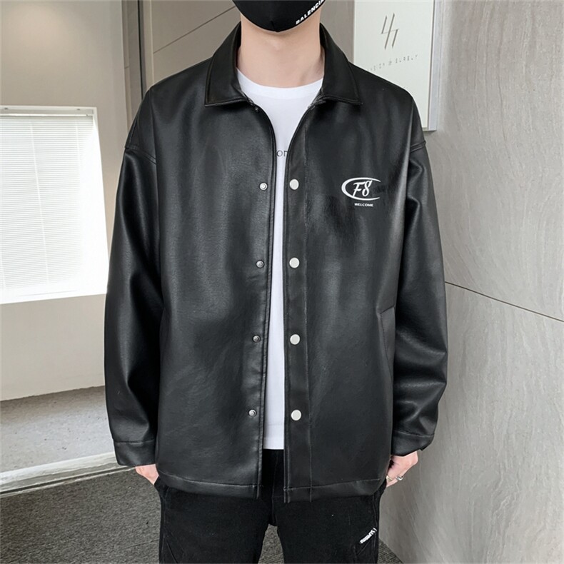 2025春季皮夹克男潮流男装潮流夹克外套休闲上衣A210-JK207-P75图片