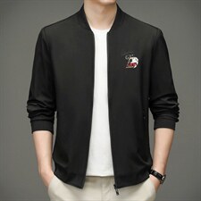 夹克男装2023春季新款商务休闲立领纯色宽松外套夹克中年男士外套，男装夹克，电商B212（原钱塘6029）