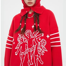 时尚破洞大毛衣女款设计感韩系慵懒风2025秋冬季设计感小众针织潮，男装针织衫/毛衣，星座1210-1