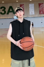 M-8XL特大码冰丝速干连帽背心男篮球运动无袖健身服坎肩TDX315P35，男装背心/马甲，电商D206-1