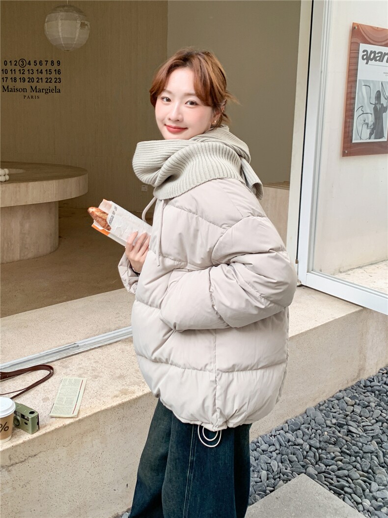 2025现货针织围巾韩系羽绒服210-3292-P300-K448短款白鸭绒,女装羽绒服,浙宝210（原浙宝191）