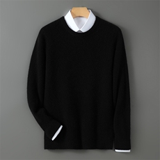 蓬松软糯~拉绒圆领纯山羊绒衫女宽松保暖2025秋冬新款针织大毛衣，男装羊毛衫，暮绒羊羊绒