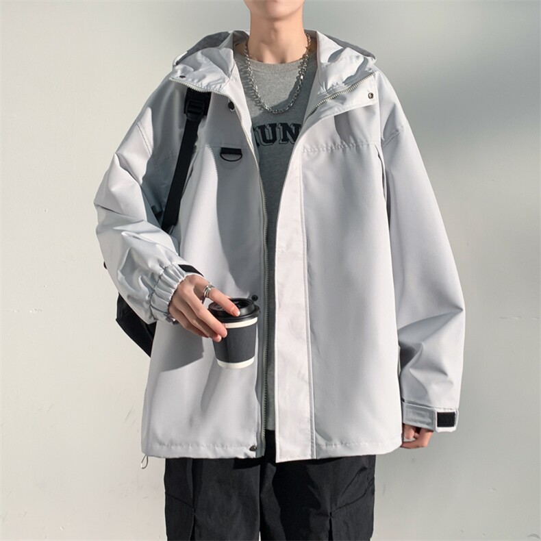 新款连帽冲锋衣夹克男中性风潮流休闲外套JK2365-P65,男装夹克,星座717