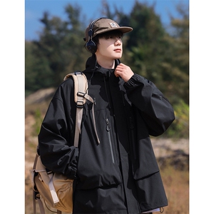 春季新款港风三防户外夹克男连帽冲锋衣外套DSA157B-JK127-P85图片