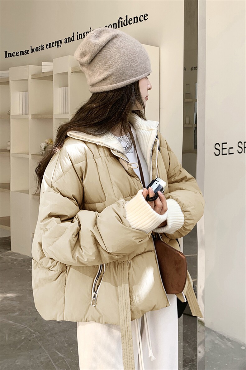时尚休闲羽绒服白鸭绒时尚潮流2024年冬季新款,女装羽绒服,秀美人生