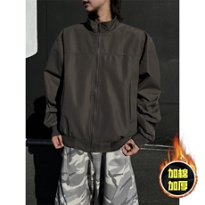 现货秋冬季美拉德立领飞行立领夹克boxy廓形棉衣高街加厚加棉外套，男装夹克，电商A443