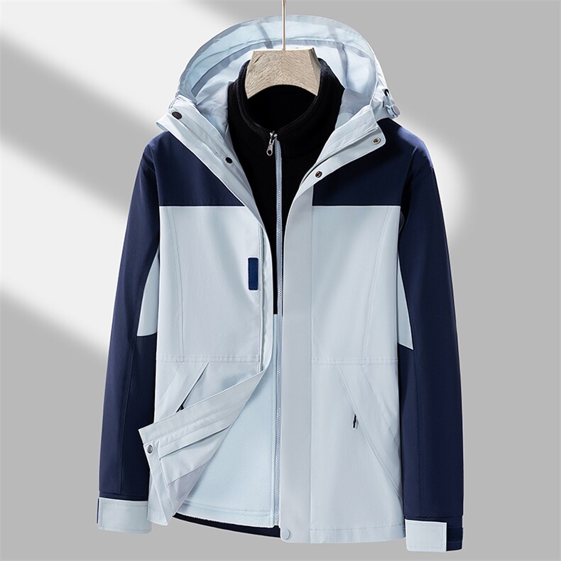 春秋新款三合一冲锋衣加厚可脱卸潮服防风保暖休闲登山服夹克上衣,男装夹克,钱塘6003（原4033）