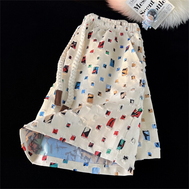 23新款美式毛边破洞短裤A316-1K1126P45控58图片