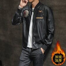挂拍1035-P110冬季新款加绒加厚皮衣男装休闲皮夹克男士大码修身，男装皮衣，电商D310（原电商305）
